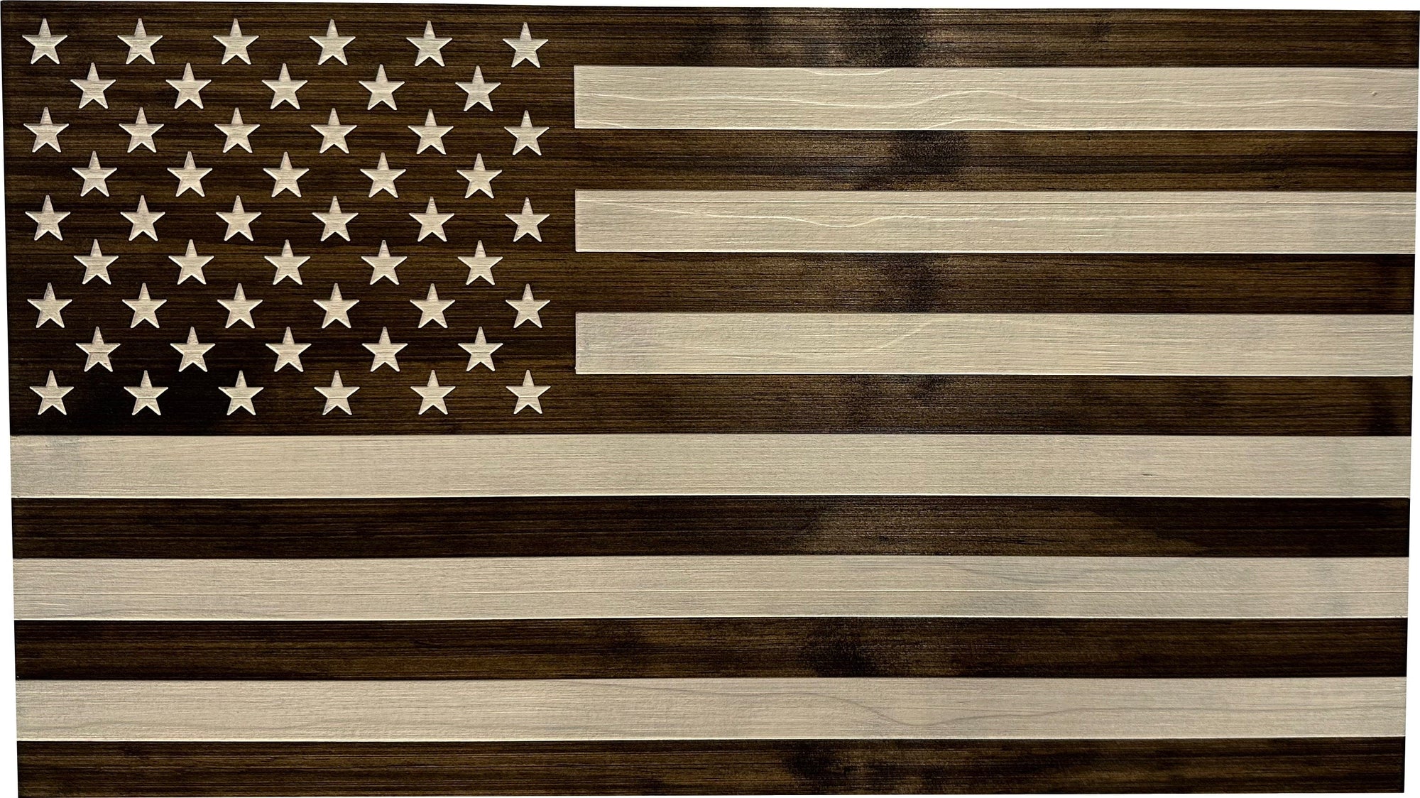 American Flag Decorative & Secure Wall-Mounted Gun Cabinet (Dark Walnut) Armadillo Safe and Vault