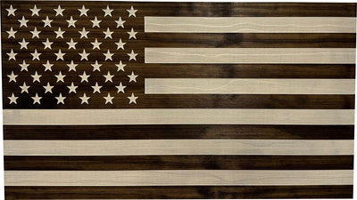 American Flag Decorative & Secure Wall-Mounted Gun Cabinet (Dark Walnut) Armadillo Safe and Vault