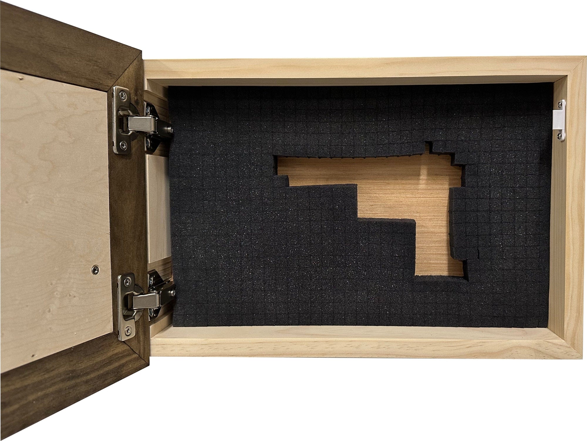 American Flag & Patriotism Decorative & Secure Wall-Mounted Gun Cabinet (Jacobean & Natural) Armadillo Safe and Vault