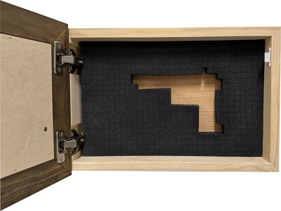 American Flag & Patriotism Decorative & Secure Wall-Mounted Gun Cabinet (Jacobean & Natural) Armadillo Safe and Vault