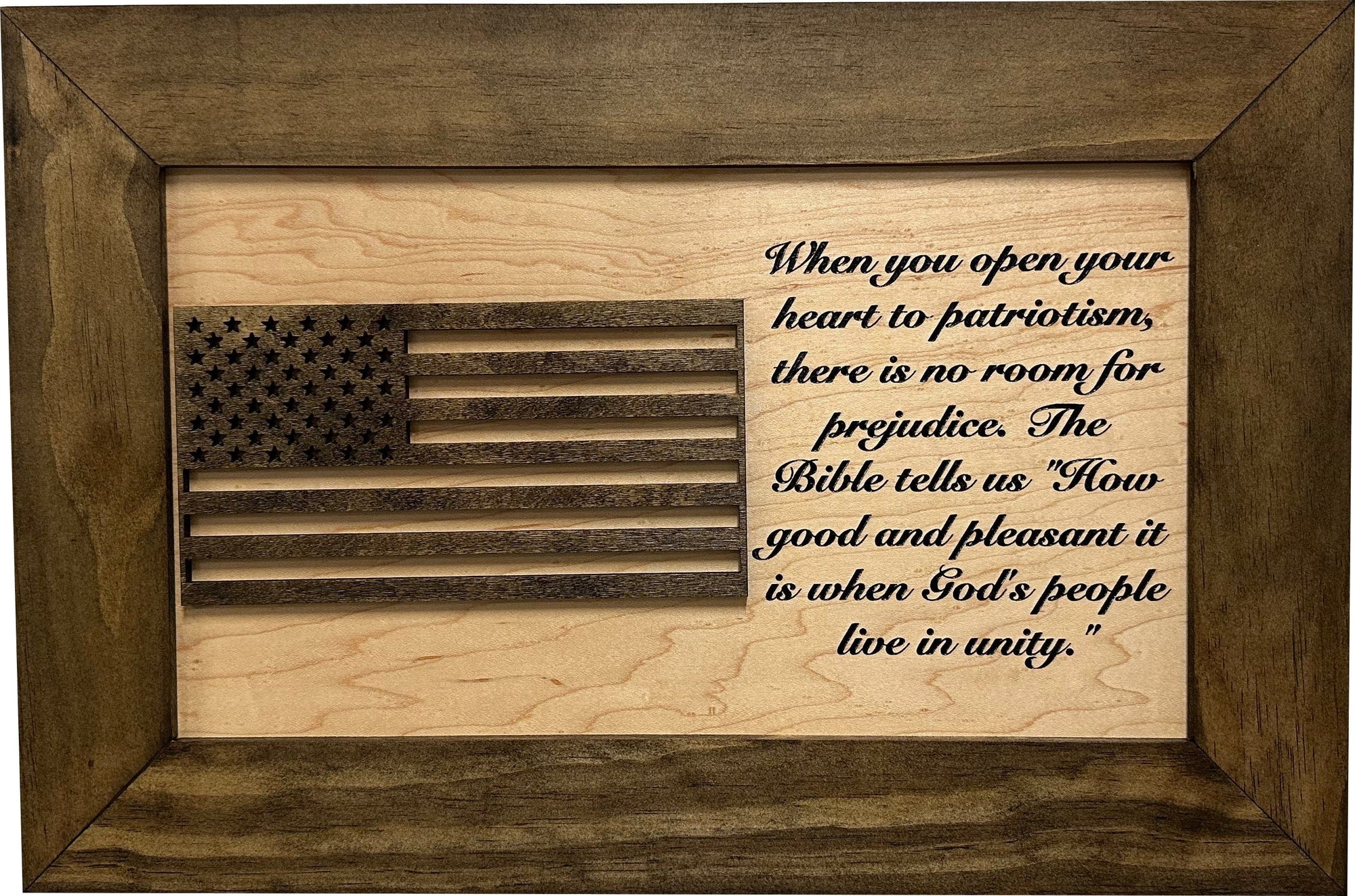 American Flag & Patriotism Decorative & Secure Wall-Mounted Gun Cabinet (Jacobean & Natural) Armadillo Safe and Vault