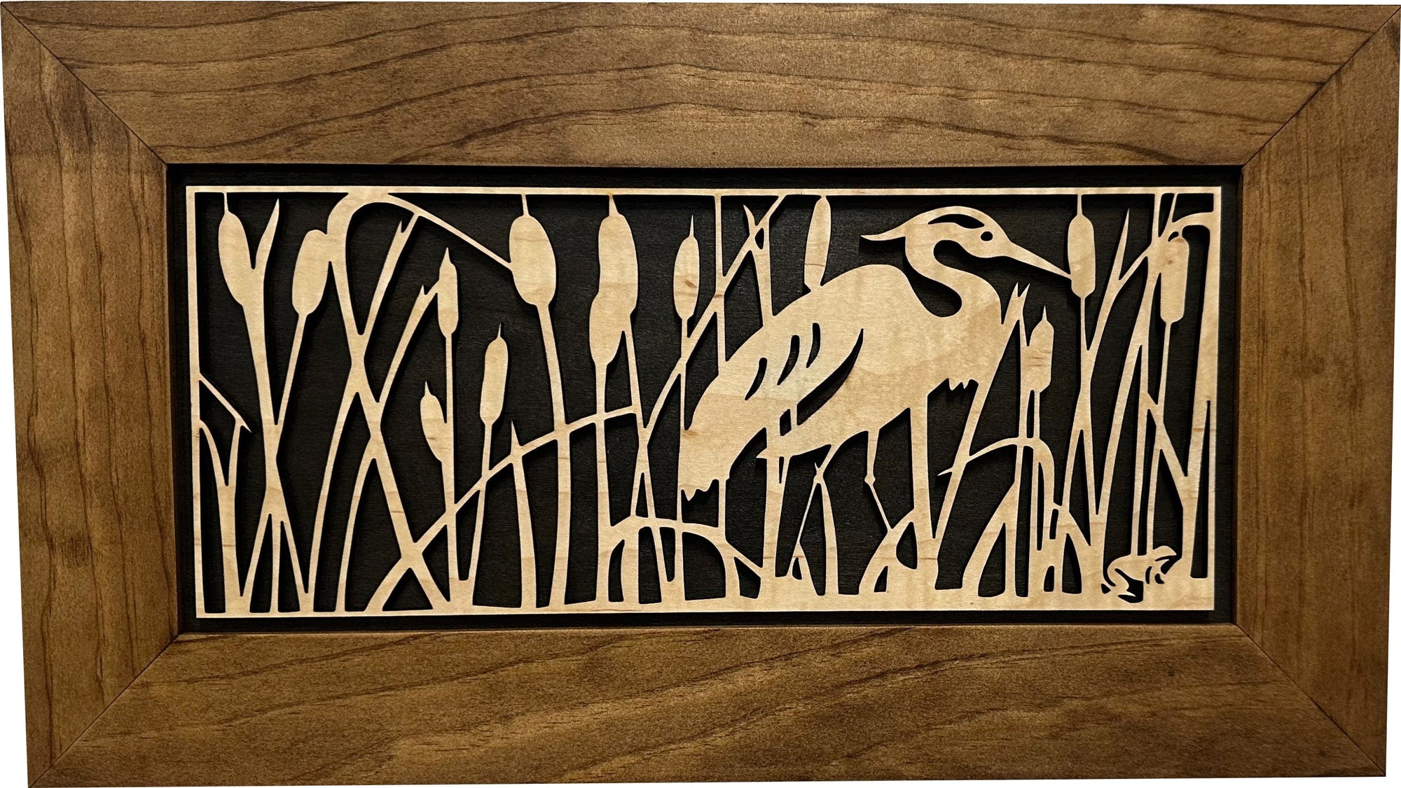 Decorative Gun Safe Heron in Cattails Wall-Mounted Gun Cabinet To Securely Store Your Gun In Plain Sight Armadillo Safe and Vault