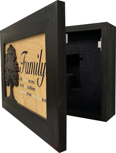 Decorative Secured Gun Storage Cabinet with Family Branches (Black) Armadillo Safe and Vault