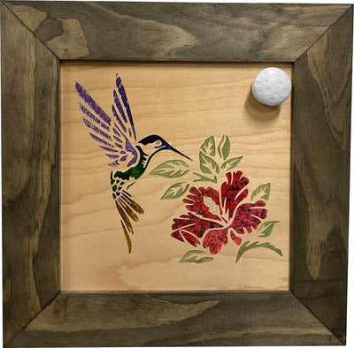 Decorative Wooden Gun Safe with Hummingbird and Hibiscus Armadillo Safe and Vault