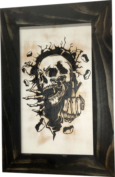 Gothic Skull Giving Middle Finger Decorative Gun Cabinet To Securely Store Your Gun In Any Room! Armadillo Safe and Vault