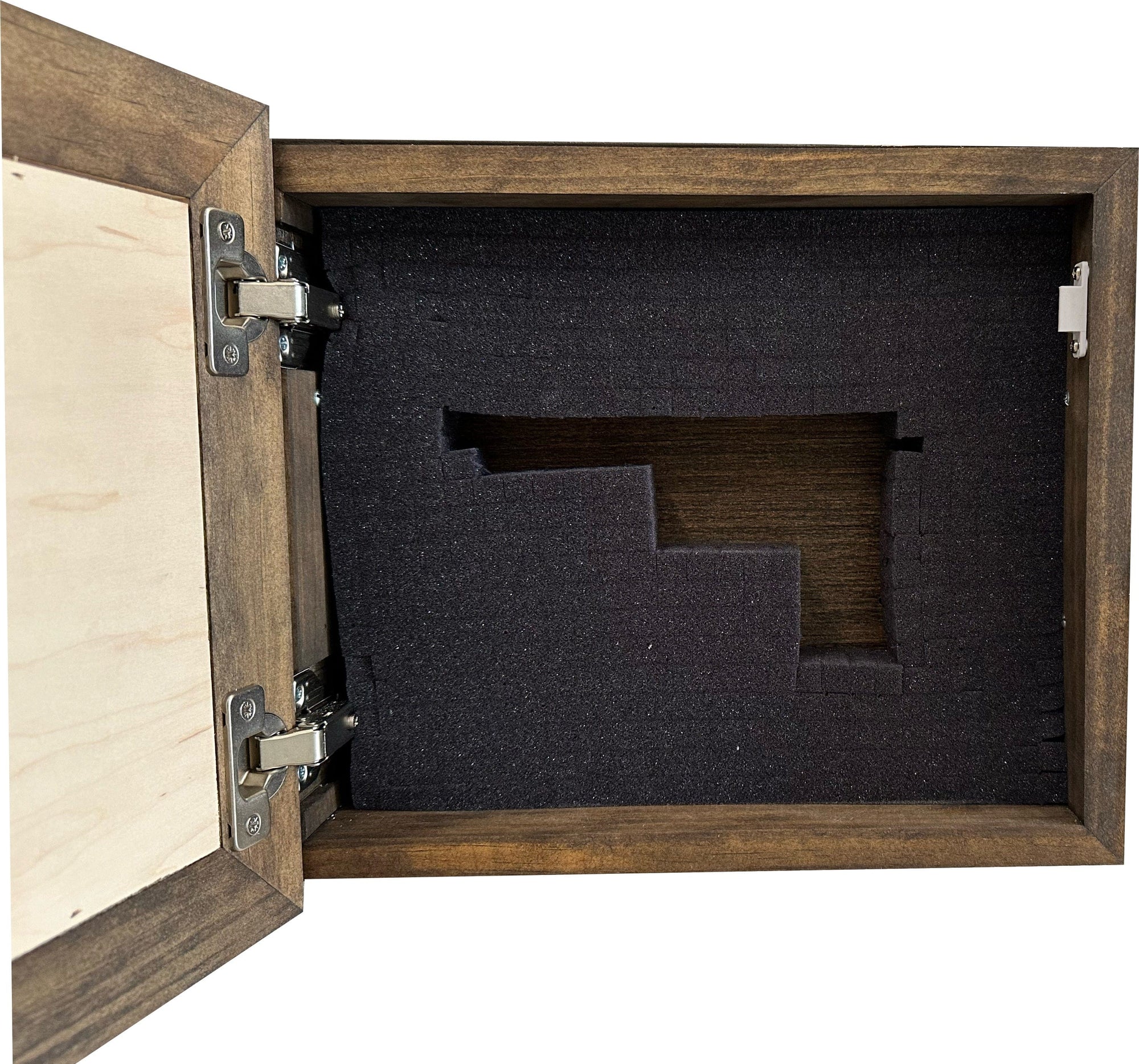 Hidden Gun Safe Recessed In Wall With Luke 11:21 Bible Verse Decoration - Recess In The Wall or Mount On The Wall by Bellewood Designs Armadillo Safe and Vault