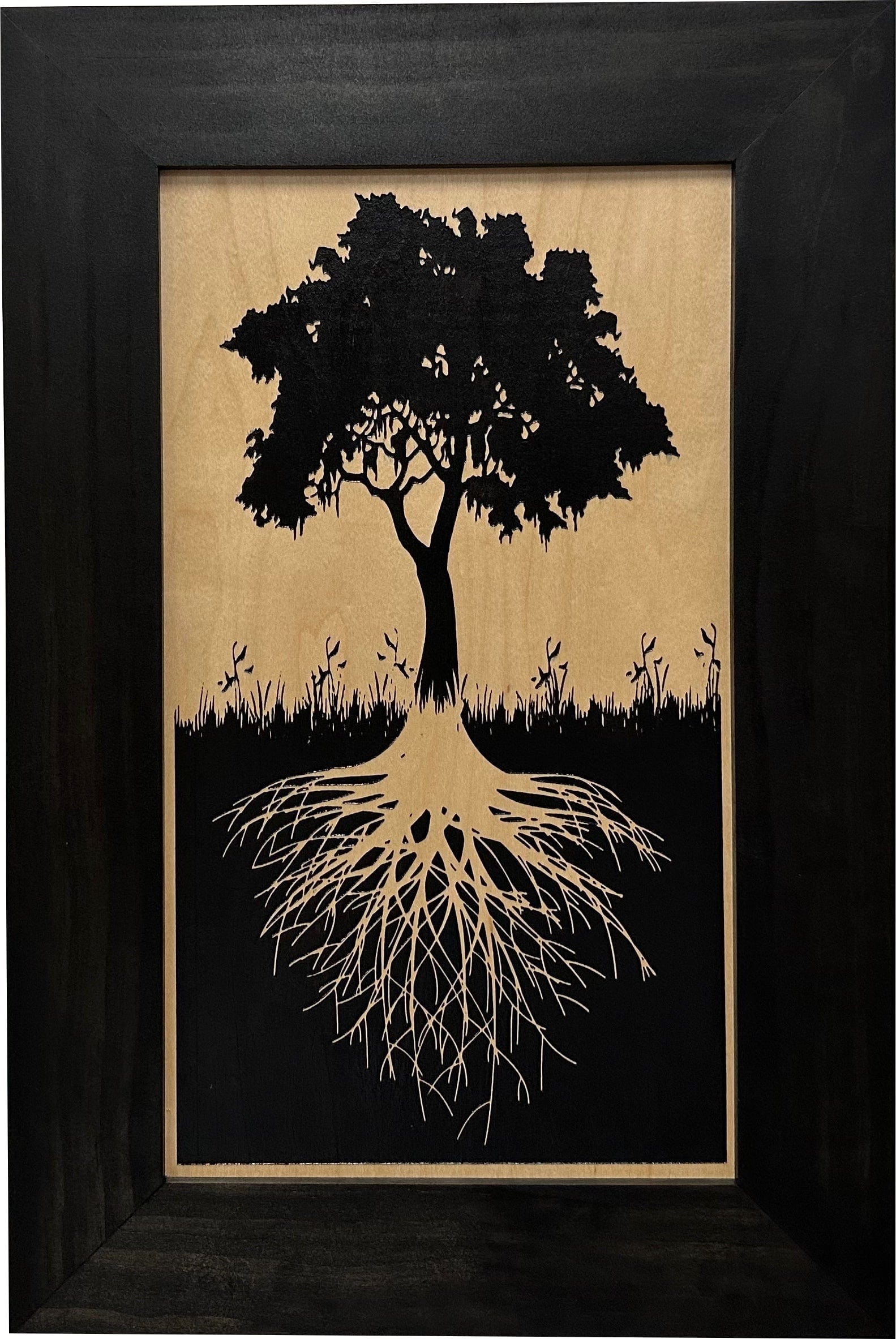 Hidden Gun Storage Tree Roots Silhouette Concealment Shelf Armadillo Safe and Vault