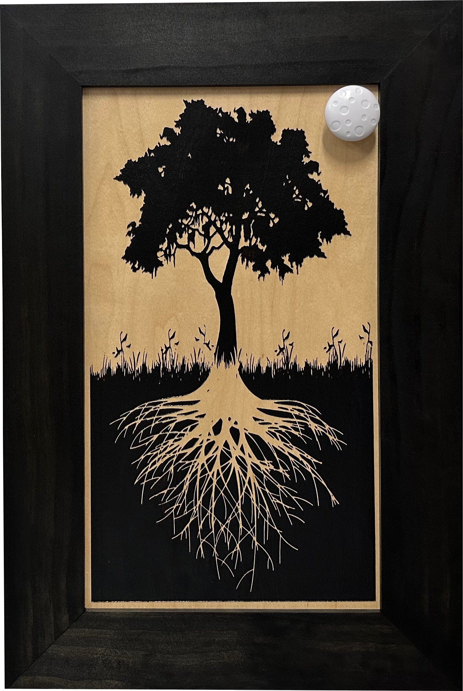 Hidden Gun Storage Tree Roots Silhouette Concealment Shelf Armadillo Safe and Vault