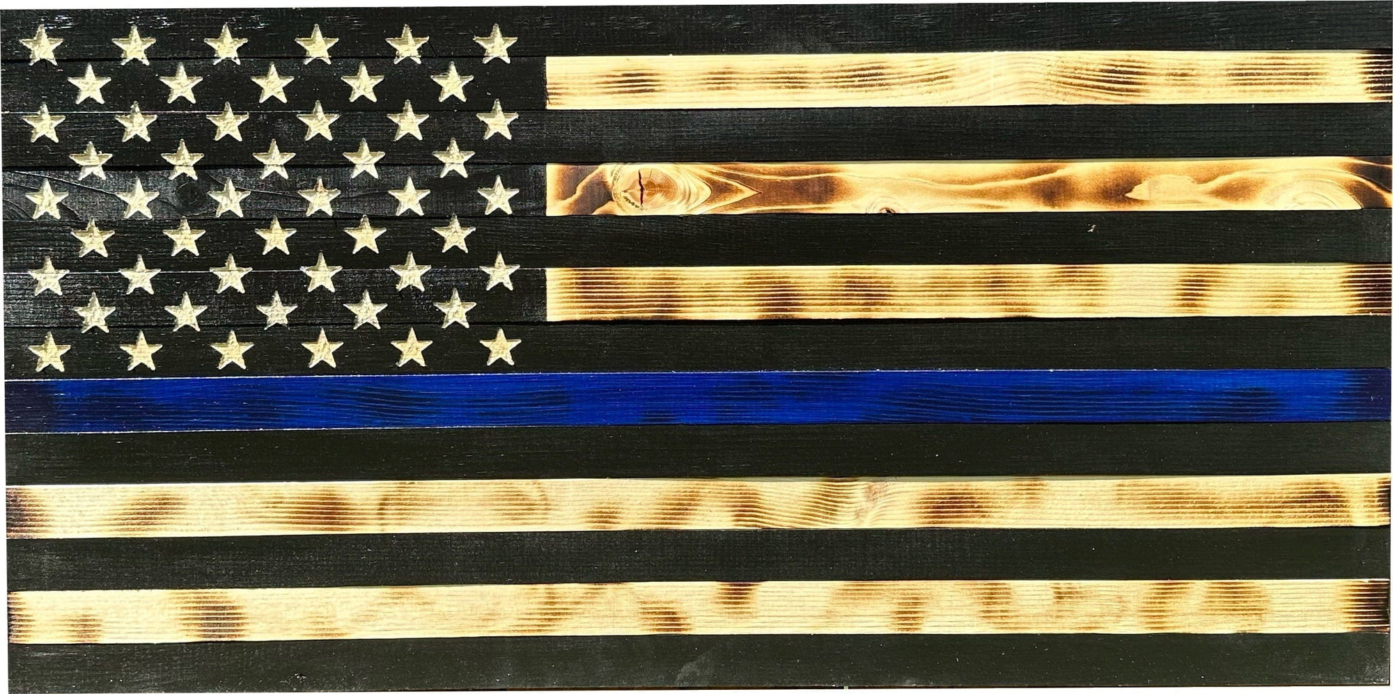Large Blue Line American Flag Hidden Gun Storage Cabinet (Blue Line) Armadillo Safe and Vault
