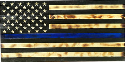 Large Blue Line American Flag Hidden Gun Storage Cabinet (Blue Line) Armadillo Safe and Vault