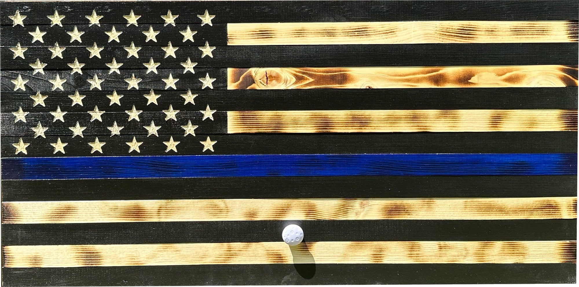 Large Blue Line American Flag Hidden Gun Storage Cabinet (Blue Line) Armadillo Safe and Vault