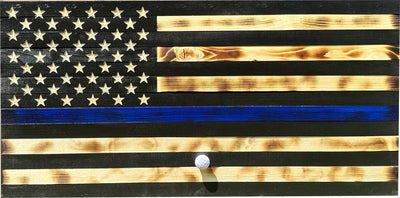 Large Blue Line American Flag Hidden Gun Storage Cabinet (Blue Line) Armadillo Safe and Vault