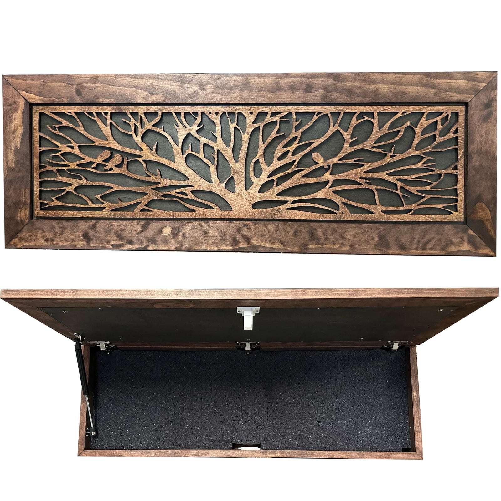 Large Wood Hidden Gun Cabinet Birds In A Tree Wall Decoration - Hidden Gun Safe To Securely Store Your Gun In Plain Sight Armadillo Safe and Vault