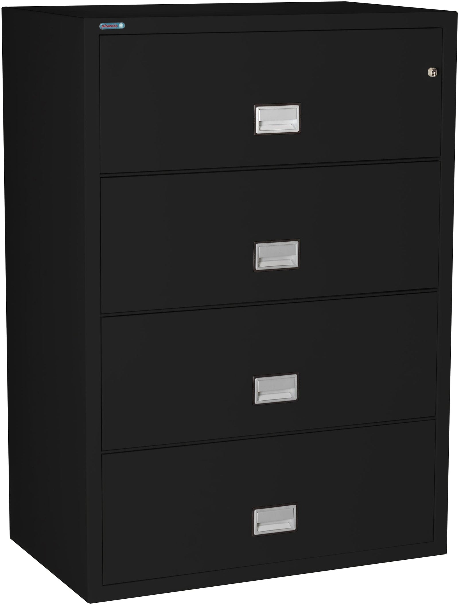 Phoenix LAT4W38 Lateral 38 inch 4-Drawer Fireproof File Cabinet with Water Seal Armadillo Safe and Vault