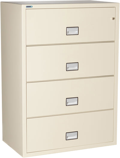 Phoenix LAT4W38 Lateral 38 inch 4-Drawer Fireproof File Cabinet with Water Seal Armadillo Safe and Vault