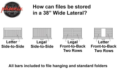 Phoenix LAT4W38 Lateral 38 inch 4-Drawer Fireproof File Cabinet with Water Seal Armadillo Safe and Vault