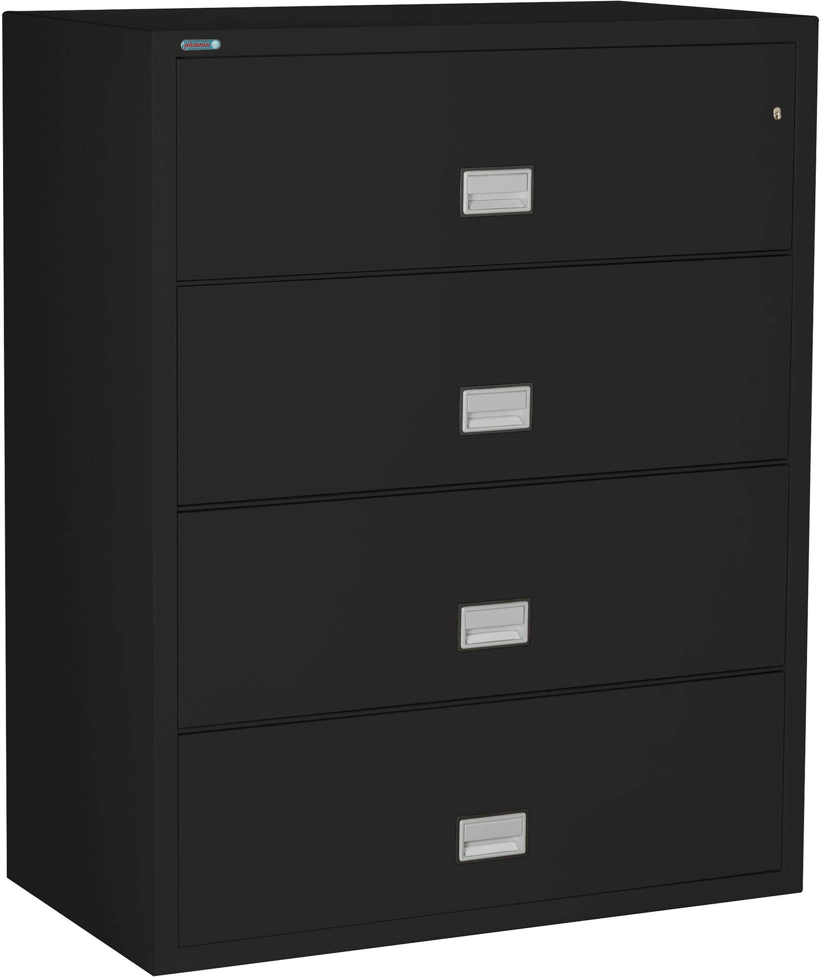 Phoenix LAT4W44 Lateral 44 inch 4-Drawer Fireproof File Cabinet with Water Seal Armadillo Safe and Vault