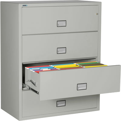 Phoenix LAT4W44 Lateral 44 inch 4-Drawer Fireproof File Cabinet with Water Seal Armadillo Safe and Vault