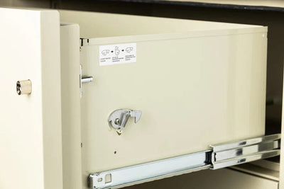 Phoenix LAT4W44 Lateral 44 inch 4-Drawer Fireproof File Cabinet with Water Seal Armadillo Safe and Vault