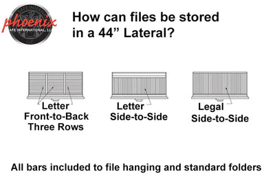 Phoenix LAT4W44 Lateral 44 inch 4-Drawer Fireproof File Cabinet with Water Seal Armadillo Safe and Vault