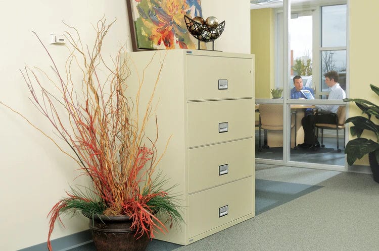 Phoenix LAT4W44 Lateral 44 inch 4-Drawer Fireproof File Cabinet with Water Seal Armadillo Safe and Vault