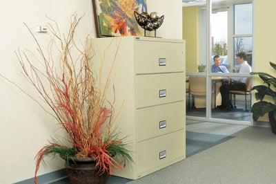 Phoenix LAT4W44 Lateral 44 inch 4-Drawer Fireproof File Cabinet with Water Seal Armadillo Safe and Vault
