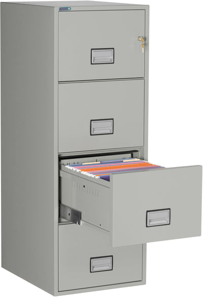 Phoenix LGL4W25 Vertical 25 inch 4-Drawer Legal Fireproof File Cabinet with Water Seal Armadillo Safe and Vault