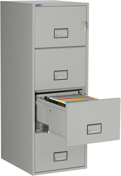 Phoenix LGL4W25 Vertical 25 inch 4-Drawer Legal Fireproof File Cabinet with Water Seal Armadillo Safe and Vault