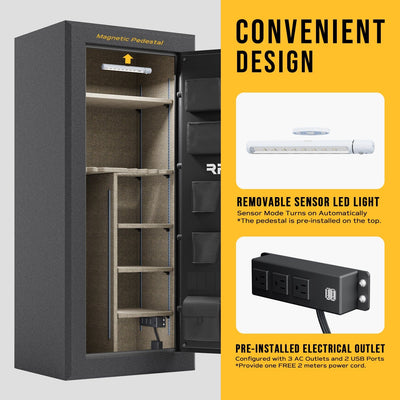 RPNB Biometric RPFS24 Fireproof 24 Gun Safe Armadillo Safe and Vault
