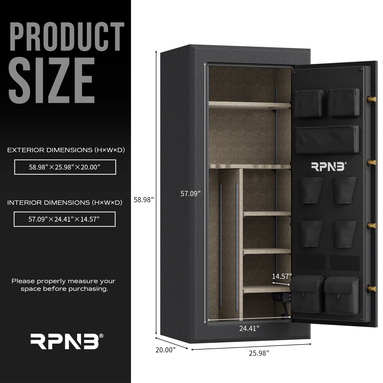 RPNB Biometric RPFS24 Fireproof 24 Gun Safe Armadillo Safe and Vault