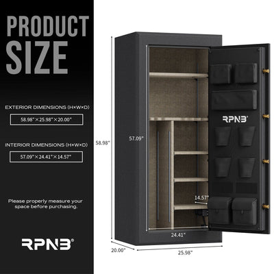 RPNB Biometric RPFS24 Fireproof 24 Gun Safe Armadillo Safe and Vault