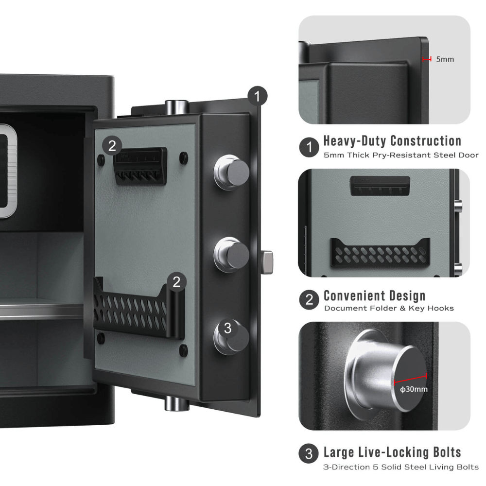 RPNB Biometric RPHS45 Home Safe Armadillo Safe and Vault