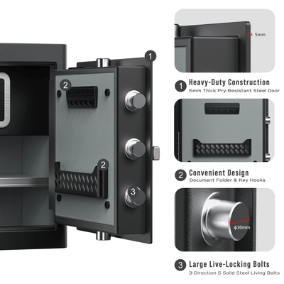 RPNB Biometric RPHS45 Home Safe Armadillo Safe and Vault