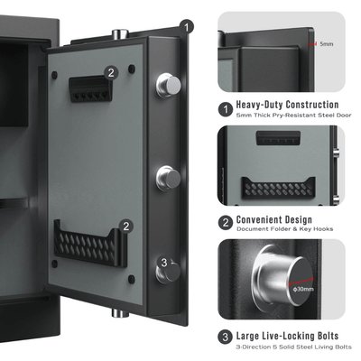 RPNB Biometric RPHS60 Home Safe Armadillo Safe and Vault