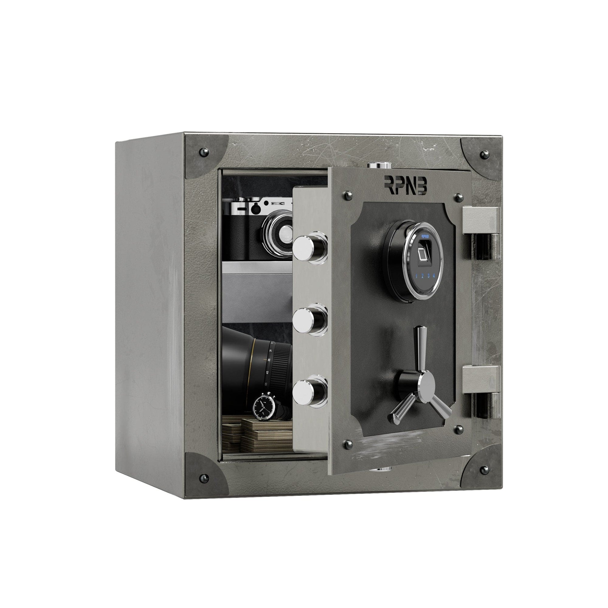 RPNB Large Home RPFV45 Retro Style Biometric Safe Box with Jewelry Drawer Armadillo Safe and Vault