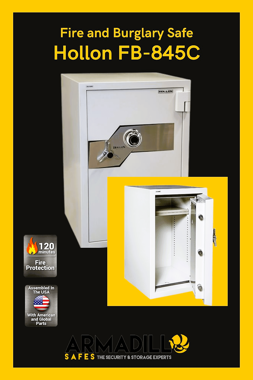 Hollon FB-845C Fire and Burglary Safe Armadillo Safe and Vault
