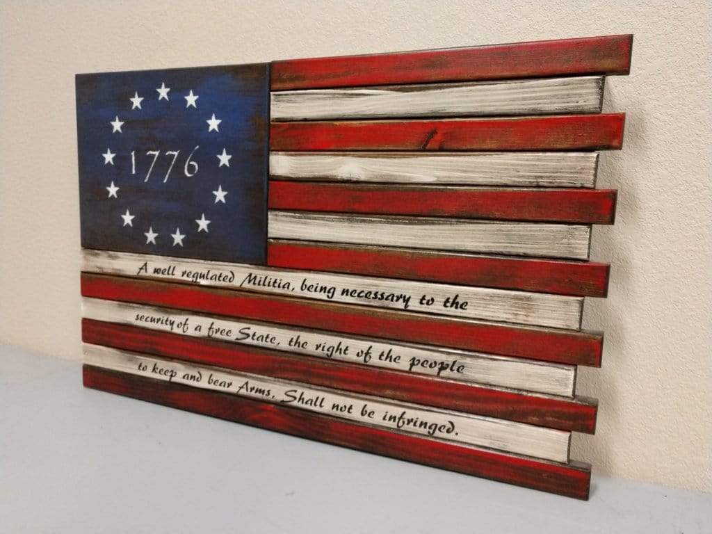 Liberty Home Large American Flag Gun Concealment Case With 2 Compartments Armadillo Safe and Vault