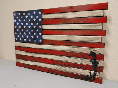 Liberty Home Large American Flag Gun Concealment Case With 2 Compartments Armadillo Safe and Vault