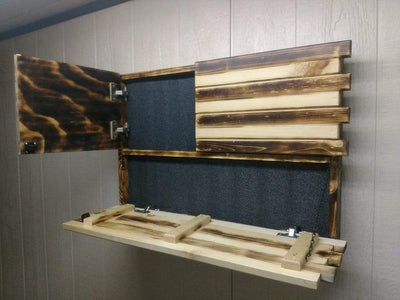 Liberty Home Small American Flag Gun Concealment Case with 2 Compartments Armadillo Safe and Vault