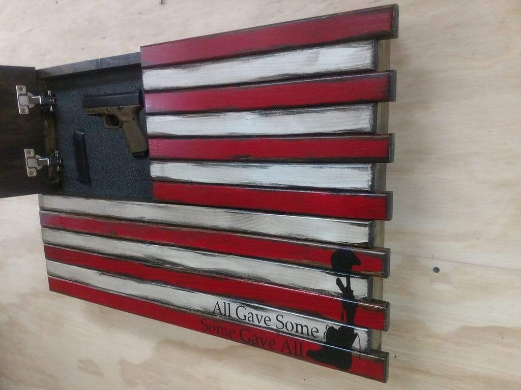 Liberty Home Small American Flag Gun Concealment Case with 2 Compartments Armadillo Safe and Vault