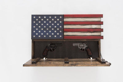 Liberty Home Small American Flag Gun Concealment Case with 2 Compartments Armadillo Safe and Vault