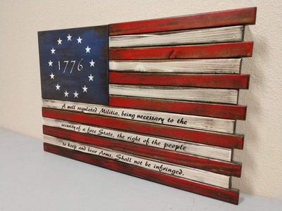 Liberty Home Small American Flag Gun Concealment Case with 2 Compartments Armadillo Safe and Vault