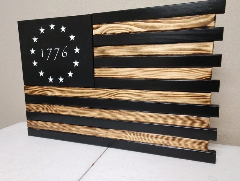 Liberty Home Small American Flag Gun Concealment Case with 2 Compartments Armadillo Safe and Vault
