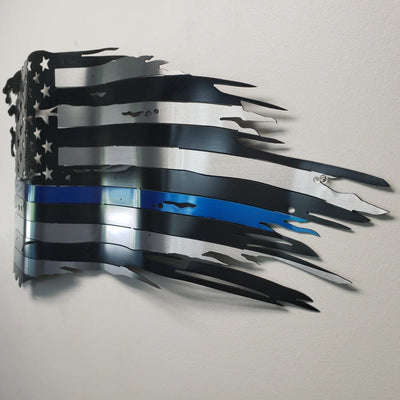 Metal Art of Wisconsin Blue Line Old Glory Armadillo Safe and Vault
