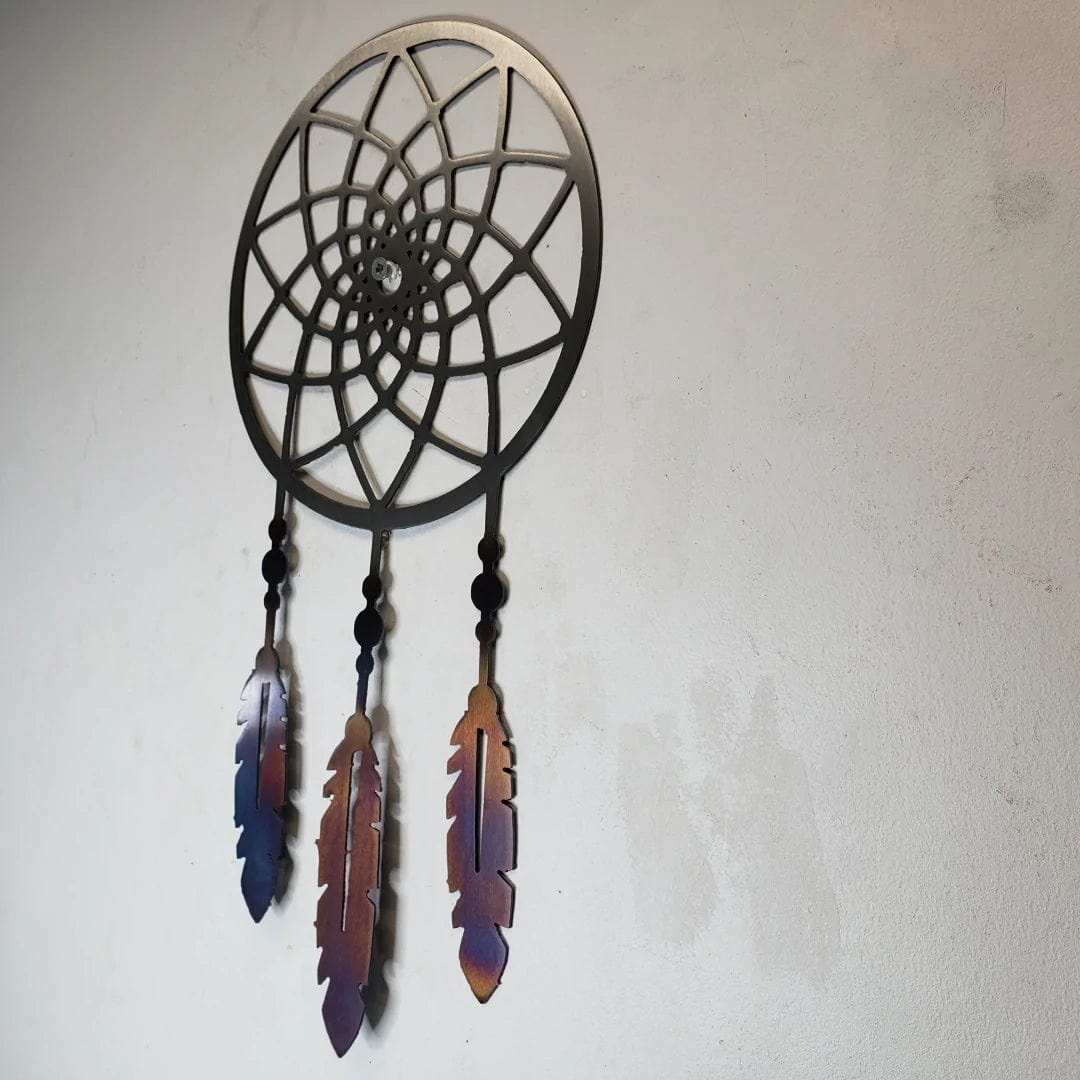 Metal Art of Wisconsin Dream Catcher with Heat Treated Feathers Armadillo Safe and Vault