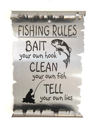 Metal Art of Wisconsin Fishing Rules Metal Scroll Armadillo Safe and Vault