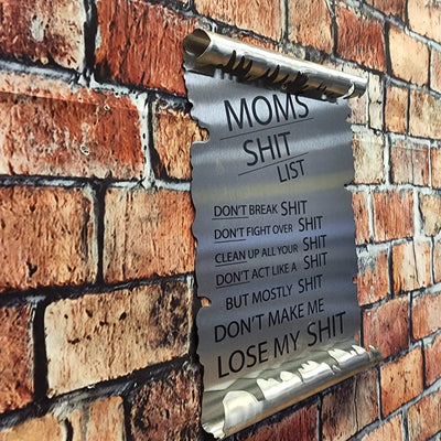 Metal Art of Wisconsin Mom's Shit List Scroll Armadillo Safe and Vault