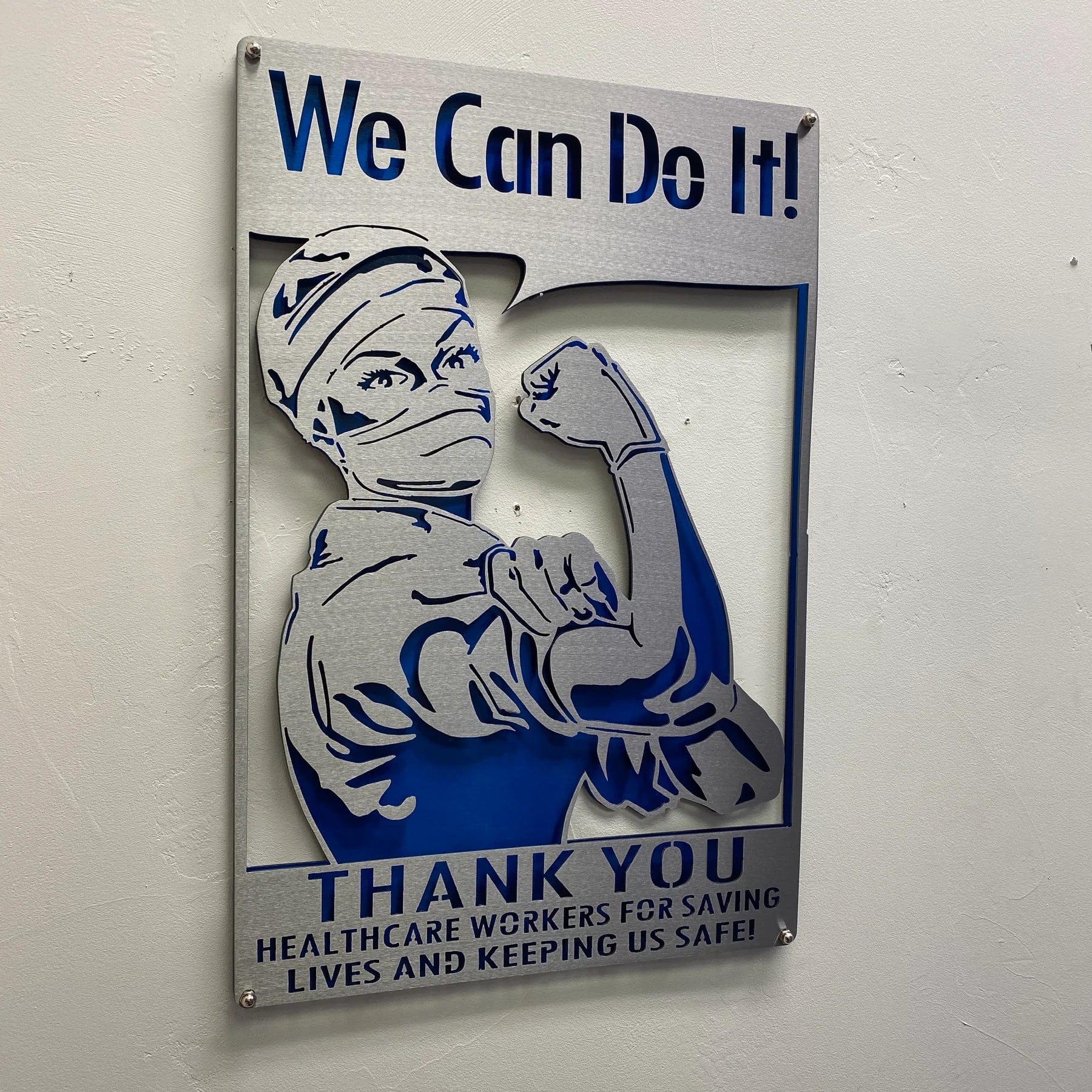 Metal Art of Wisconsin Nurses “We Can Do It” Double Layered Armadillo Safe and Vault