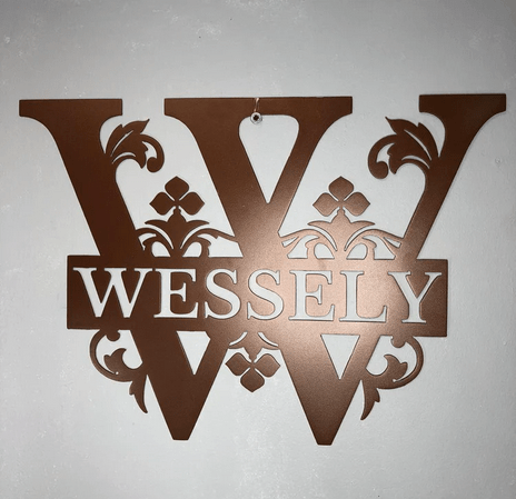 Metal Art of Wisconsin Split Letter Powder Coated Monograms Armadillo Safe and Vault