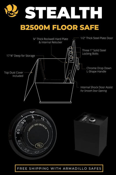 Stealth B2500 Heavy Duty Floor Safe Armadillo Safe and Vault